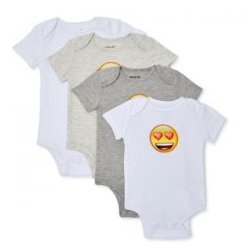 Wonder Nation Unisex 1st Year Emoji Baby Bodysuit Gift Set 0-3M, 3-6M,6-9M,12M,