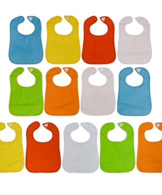 Parents Choice Water Resistant Terry Cloth Feeding Baby Bibs - 13 Packs..