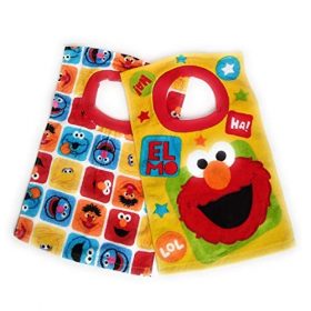 Sesame Street Cotton Feeding Toddler Pullover Bibs - 2 Pack