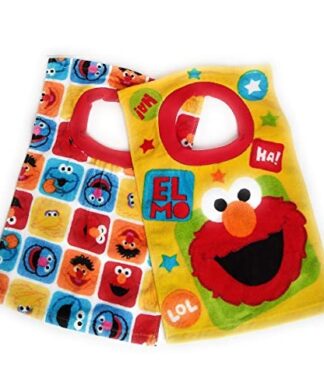 Sesame Street Cotton Feeding Toddler Pullover Bibs - 2 Pack