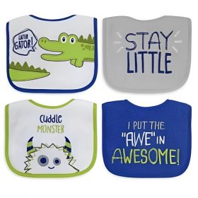 Parent's Choice Baby Boys Terry Cotton Infant Bibs, 4 pks - Later Gator