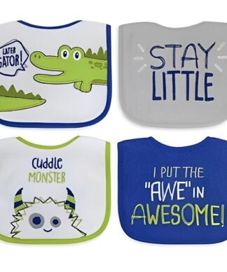 Parent's Choice Baby Boys Terry Cotton Infant Bibs, 4 pks - Later Gator