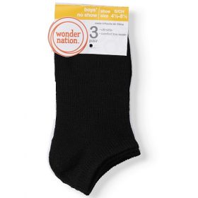Wonder Nation Boys & Girls No Show Socks - Black