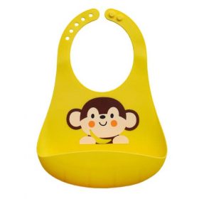 Parent's Choice Silicone Monkey Scoop Feeding Baby Bib - Yellow