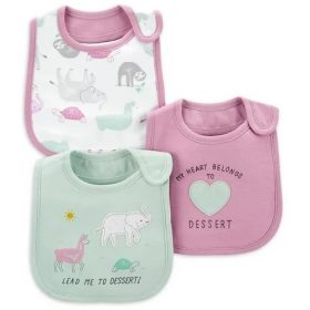 Carter's Child Of Mine Baby Girl 3 Pack Soak Free Bibs - Mint