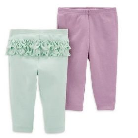 Carter's Child Of Mine New Baby Girl 2 Pack Trouser Pant - Mint Ruffle