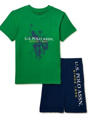 US Polo Assn Boys Short Sleeve Tee & Shorts Pajamas
