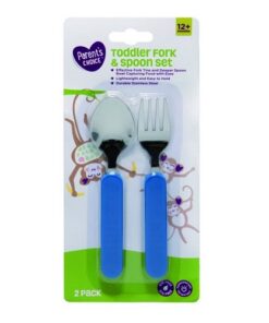 Parent's Choice Stainless Steel Spoon & Fork Toddler 2 Piece Set - Blue