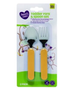 Parent's Choice Stainless Steel Spoon & Fork Toddler 2 Piece Set - Yellow