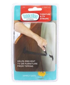 Toddleroo Baby Safety Furniture & TV Straps 2 Pack - Black