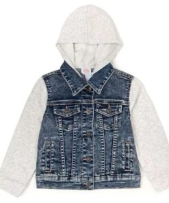 Wonder Nation Toddler Boys & Girls Denim Jeans Jacket Hoodie