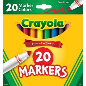 Crayola Original Broad Line Markers, Assorted Classic Colours 20 Count