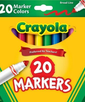 Crayola Original Broad Line Markers, Assorted Classic Colours 20 Count