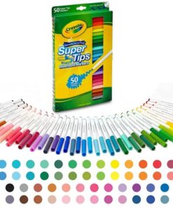 Crayola Super Tip Washable Markers, 50 Assorted Colours