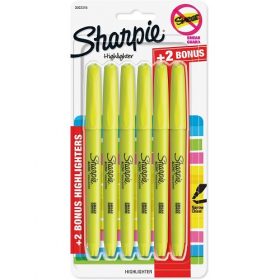 Sharpie Pocket Style Highlighter Chisel Tip - Yellow 6 Pack