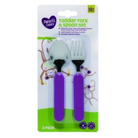 Parent's Choice Stainless Steel Spoon & Fork Toddler 2 Piece Set - Purple