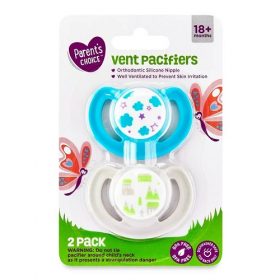 Parent's Choice Silicone Orthodontic Vent Pacifiers , 2 count -Grey & Teal