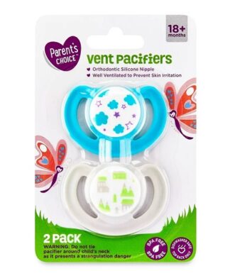 Parent's Choice Silicone Orthodontic Vent Pacifiers , 2 count -Grey & Teal