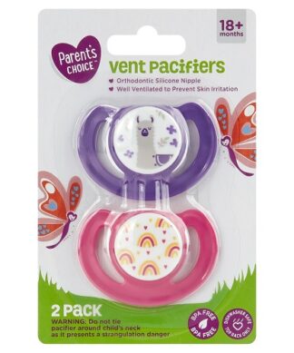 Parent's Choice Silicone Orthodontic Vent Pacifiers , 2 count Pink & Purple 6 Months +