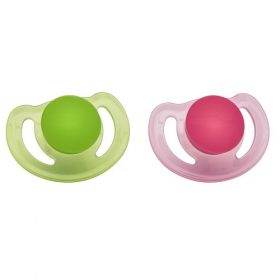 Parent's Choice Silicone Orthodontic Vent Pacifiers , 2 count Pink & Green 0+Months