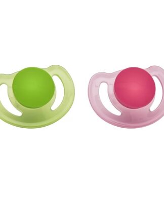 Parent's Choice Silicone Orthodontic Vent Pacifiers , 2 count Pink & Green 0+Months