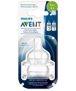 Philips Avent Anti Colic Baby Bottle Slow Flow Nipple 2pk 1m+