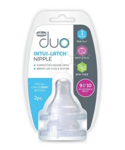 Chicco Duo 2 Pack Stage 1 Slow Flow 0M+ Baby Bottle Nipple
