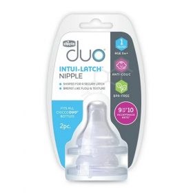 Chicco Duo 2 Pack Stage 1 Slow Flow 0M+ Baby Bottle Nipple