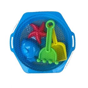Kids Plastic Beach Sand Sifters - 5 Piece Set Blue