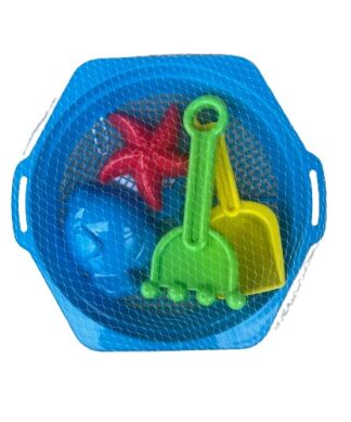 Kids Plastic Beach Sand Sifters - 5 Piece Set Blue