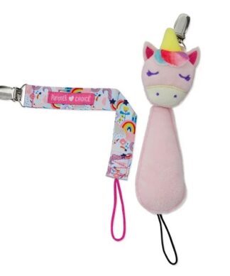 Parent's Choice Paci Buddie Clip Unicorn Pacifier Holder - 2 Pack