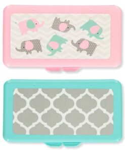 Playtex 2 Pack Baby Wipes Plastic Travel Case - Elephant Green