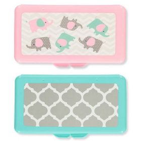Playtex 2 Pack Baby Wipes Plastic Travel Case - Elephant Green