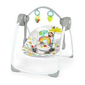 Bright Starts Playful Paradise Portable Compact Baby Swing With Toys