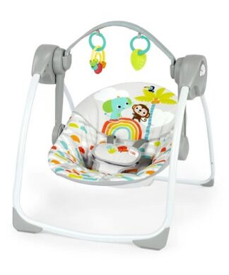 Bright Starts Playful Paradise Portable Compact Baby Swing With Toys