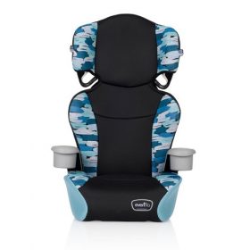 Evenflo Big Kid Sports Booster No Back Belt Positioning Car Seat - Jonas Blue