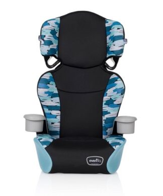 Evenflo Big Kid Sports Booster No Back Belt Positioning  Car Seat - Jonas Blue