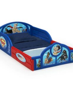 DC League of Super-Pets Sleep and Play Toddler Bed with Built-In Guardrails by Delta Children