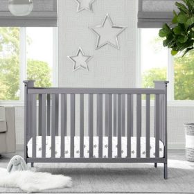 Delta Children Adley 3-in-1 Covertible Baby Crib - Grey