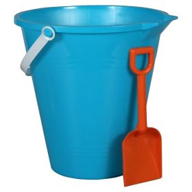 Kids Plastic Pail & Shovel For Pool and Beach Time - Blue