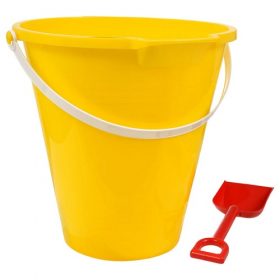 Kids Plastic Pail & Shovel For Pool and Beach Time - Yellow