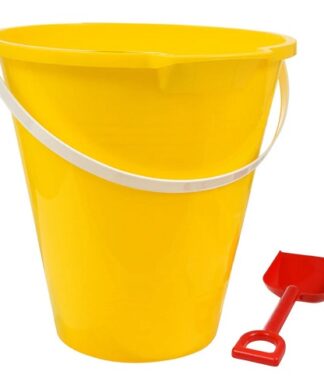 Kids Plastic Pail & Shovel For Pool and Beach Time - Yellow