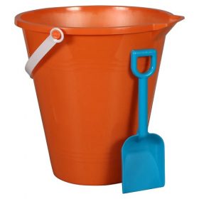 Kids Plastic Pail & Shovel For Pool and Beach Time - Orange