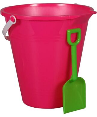 Kids Plastic Pail & Shovel For Pool and Beach Time - Pink