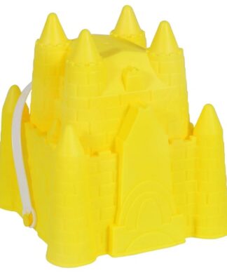Kids Plastic Sand Castle Shaped Beach Pails With Handles - Yellow