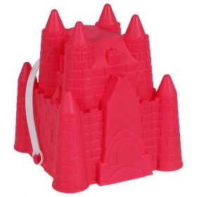 Kids Plastic Sand Castle Shaped Beach Pails With Handles - Pink