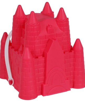 Kids Plastic Sand Castle Shaped Beach Pails With Handles - Pink
