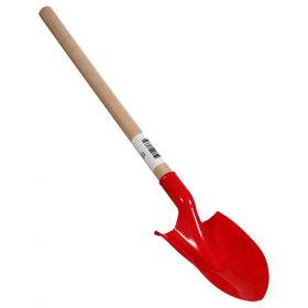 Kids Coloured Shovels With Wooden Handles For Bach Sand - Red