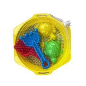 Kids Plastic Beach Sand Sifters - 5 Piece Set - Yellow