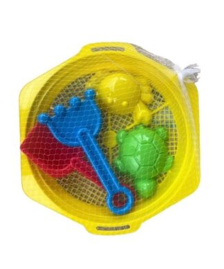 Kids Plastic Beach Sand Sifters - 5 Piece Set - Yellow